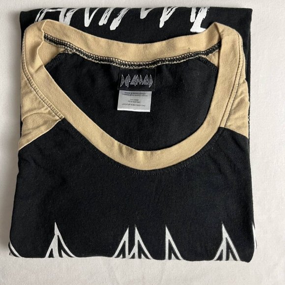 Def Lepperd T-Shirt Women's Size 2X Black/Yellow Crew Neck Graphic Raglan Sleeve - Picture 3 of 14